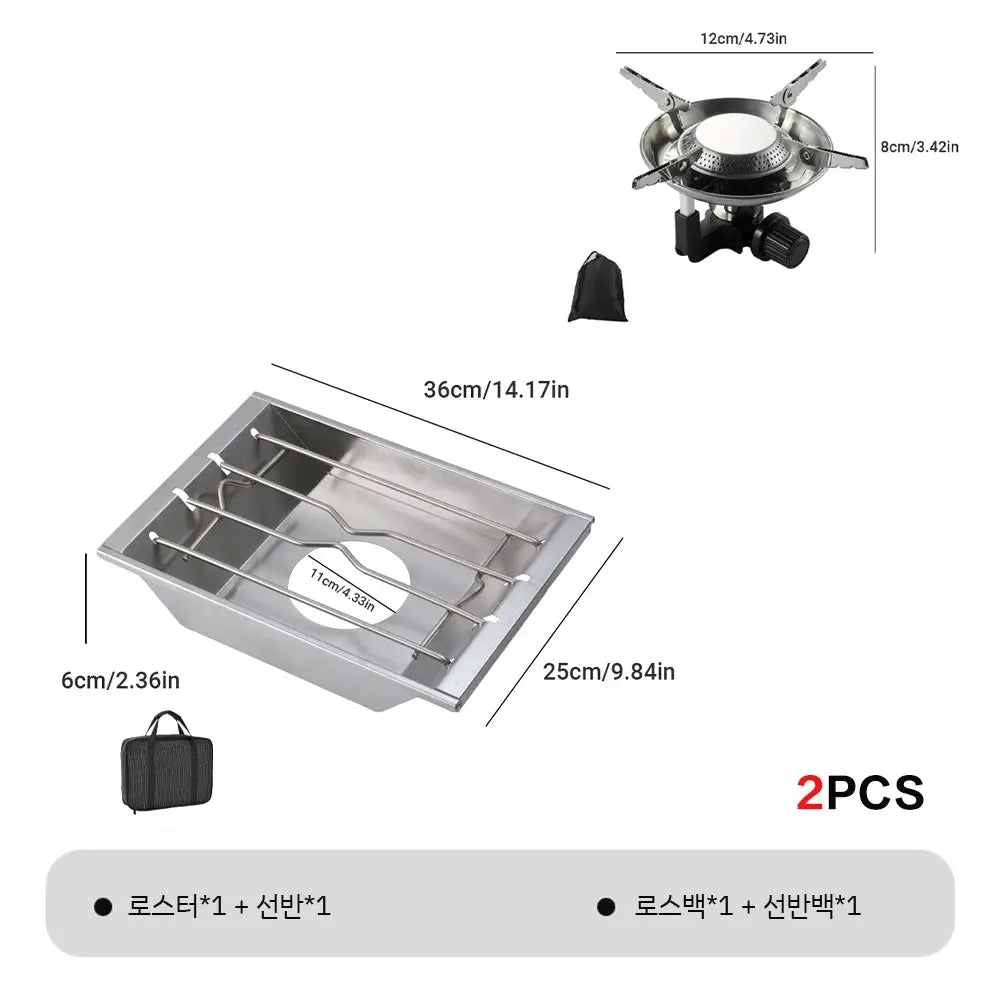 Pandatour IGT Camping Stove With Super High Firepower Stainless Steel Tabletop Desktop One Touch Folding Stove