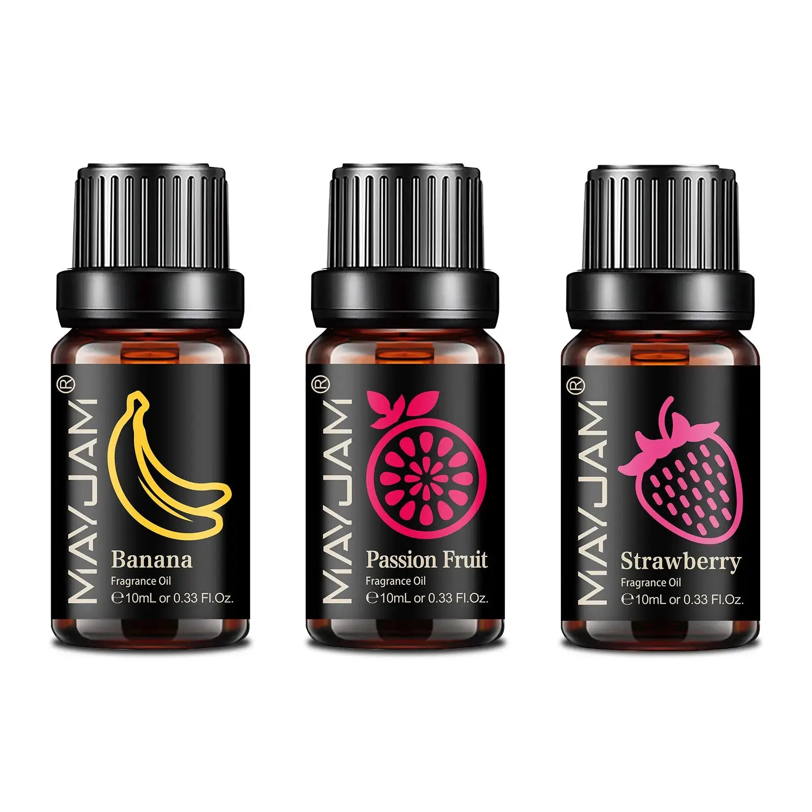 MAYJAM Fruit Essential Oil 10ml Assorted Fruit Fragrance for Diffuser Candle Cherry Banana Papaya Grape Litchi Guava Kiwifruit Pear