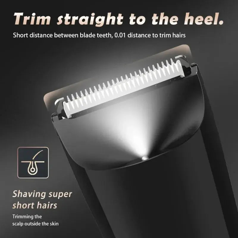 Men's groin and body hair trimmer with ceramic blade head, wet/dry electric shaver, includes 2 guards, Simples Market