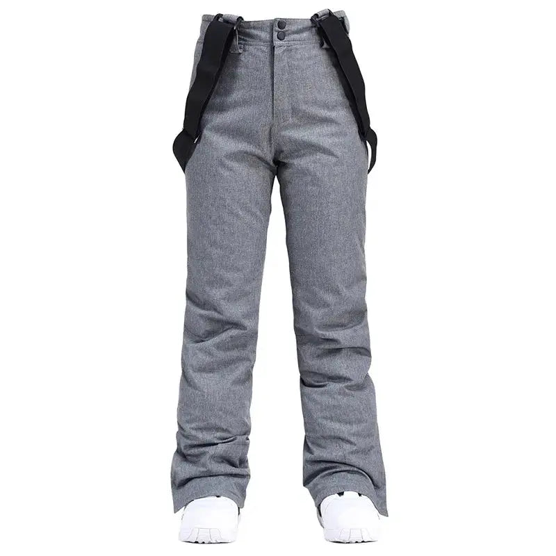 Women Winter Skiing Pants Warm Thick Windproof Waterproof Snowboard Suspender Trousers Plus Size
