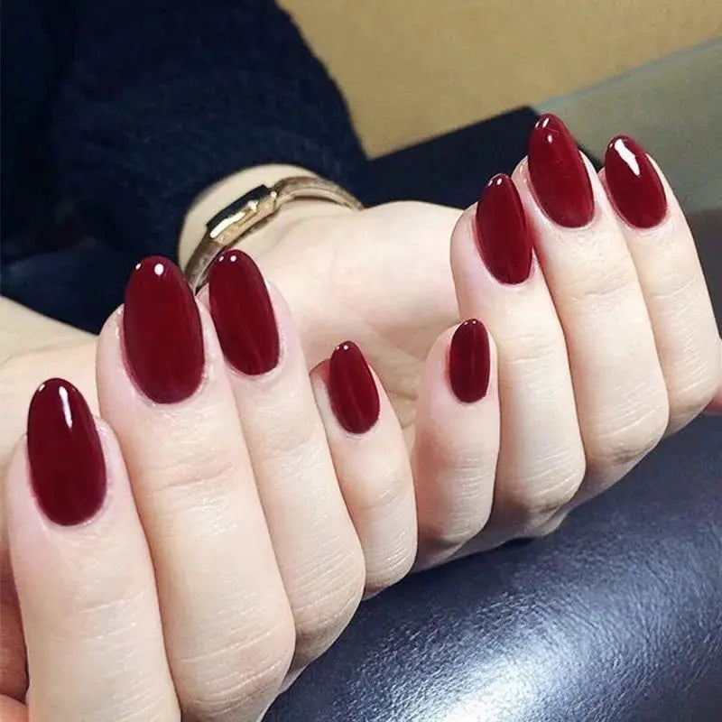 AuraNails 24Pcs Short Oval Blush Pink Press On Nails Full Coverage Acrylic Tips With Glue Included