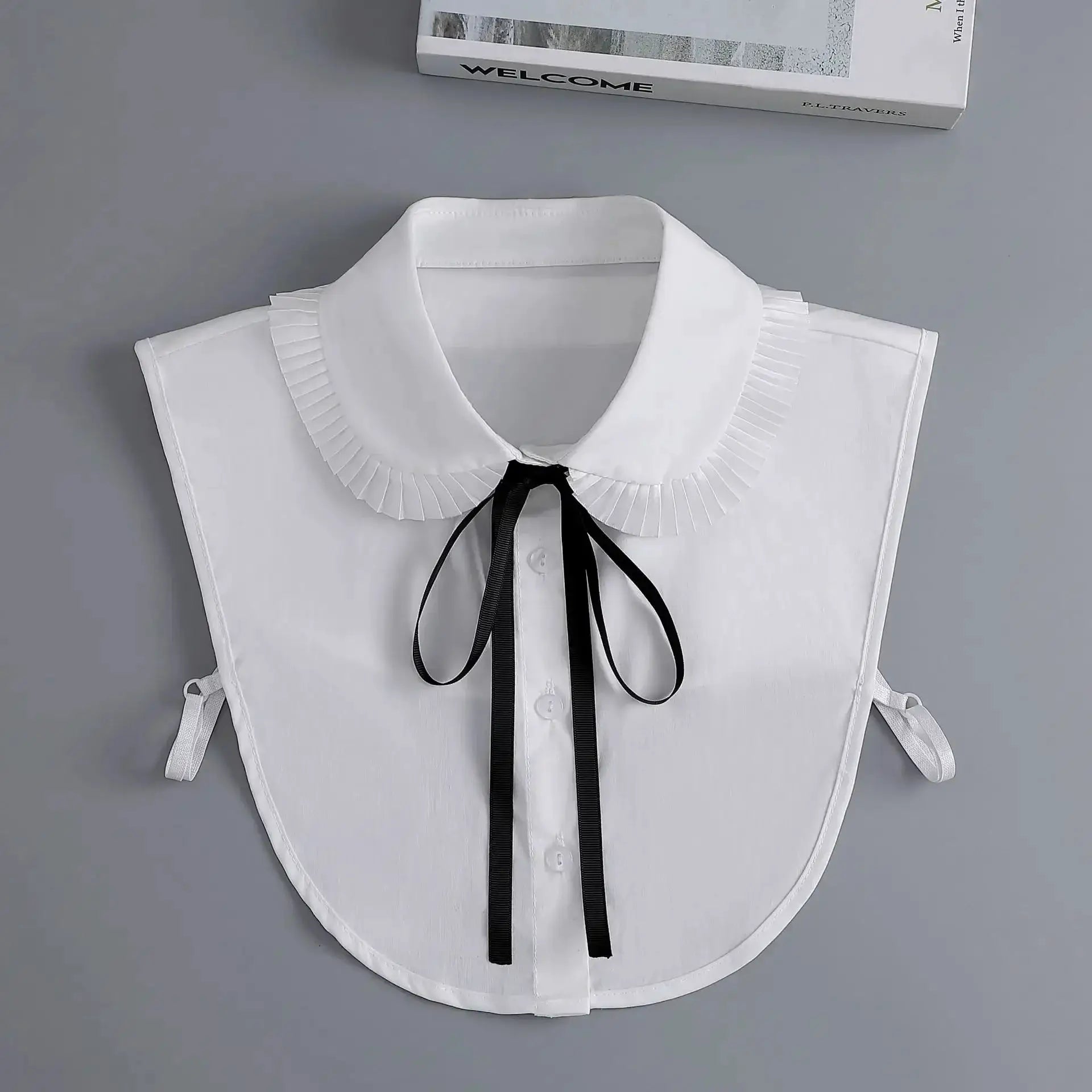 Detachable White Faux Collar With Front Tie For Women And Girls Vintage Lace Blouse Collar
