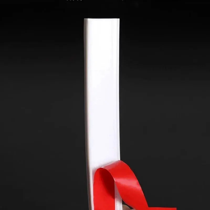 Door seal strip, white silicone, self-adhesive bathroom barrier