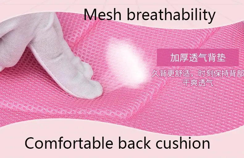 Girls' pink backpack with breathable mesh back cushion