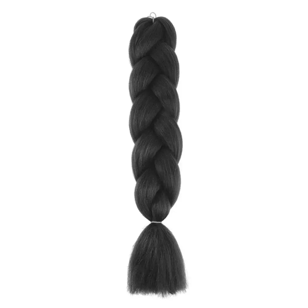 24-inch jumbo synthetic braiding hair extension in black for Afro crochet braid