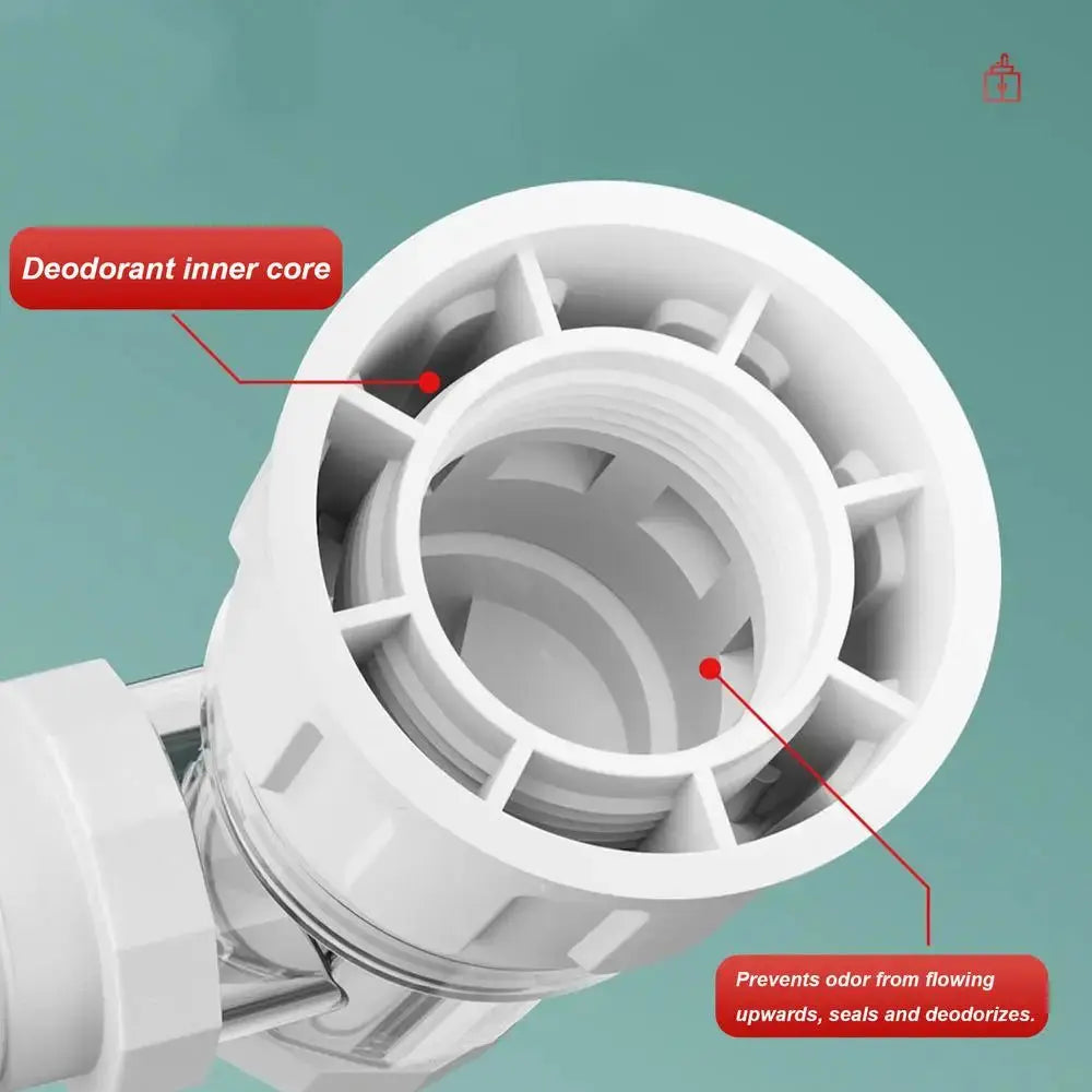 Simples Market retractable anti-odor drain filter; white plastic, flip-top design for kitchen and bathroom sinks.