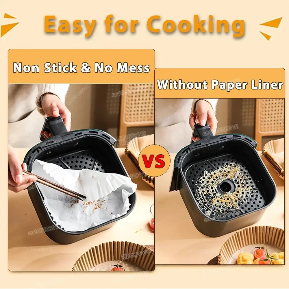 50 100 Pcs Air Fryer Disposable Paper Nonstick Round Baking Papers Air Fryer Paper Liners Kitchen Accessories