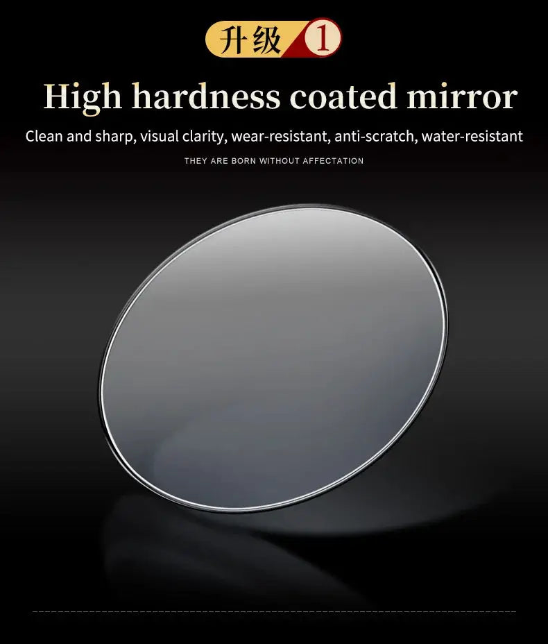 Round silver-toned watch crystal with stainless steel rim and high-hardness mirror coating.