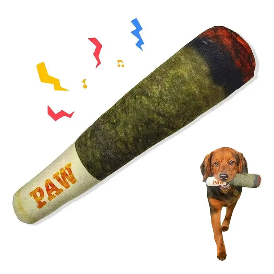 Funny Interactive Cigar Design Plush Squeaky Dog Toy For Small And Medium Dogs Dental Chew Toy