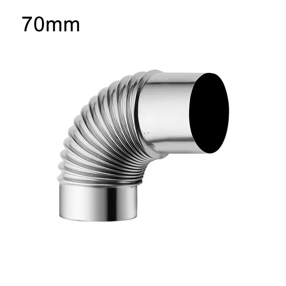 Leenkea 60 To 80mm Stainless Steel 90 Degree Elbow Chimney Liner Bend For Outdoor Camping Wood Stoves
