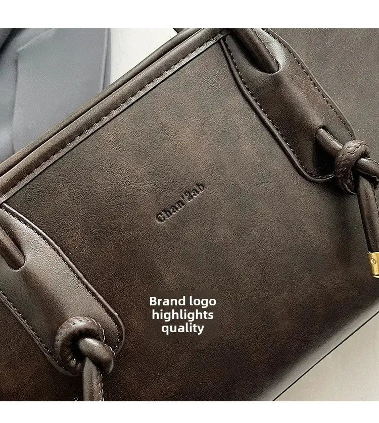 Shoulder bag in brown PU leather with crossbody strap