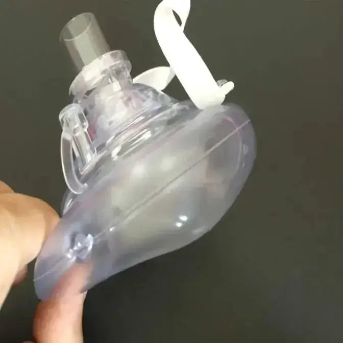 Clear CPR mask resuscitator with one-way valve for first aid, outdoor survival kit component