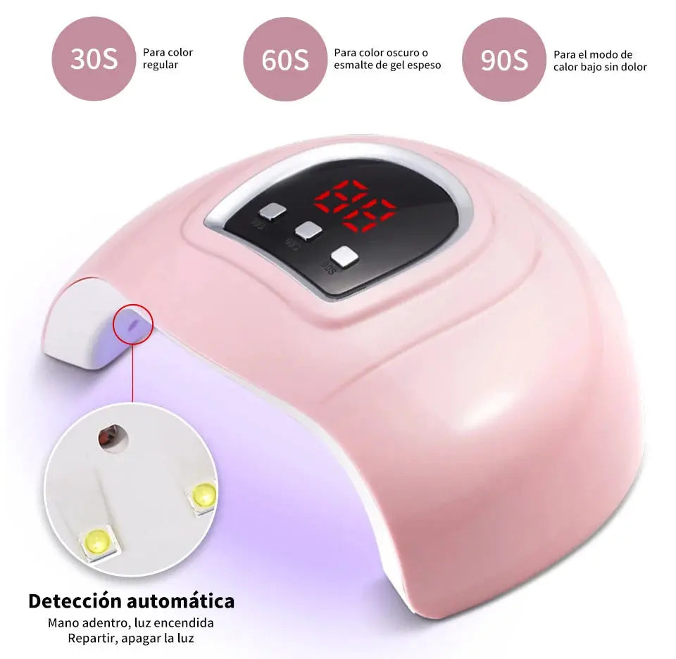 Simples Market LIMEGIRL pink LED gel nail lamp with auto-detect sensor and timer display