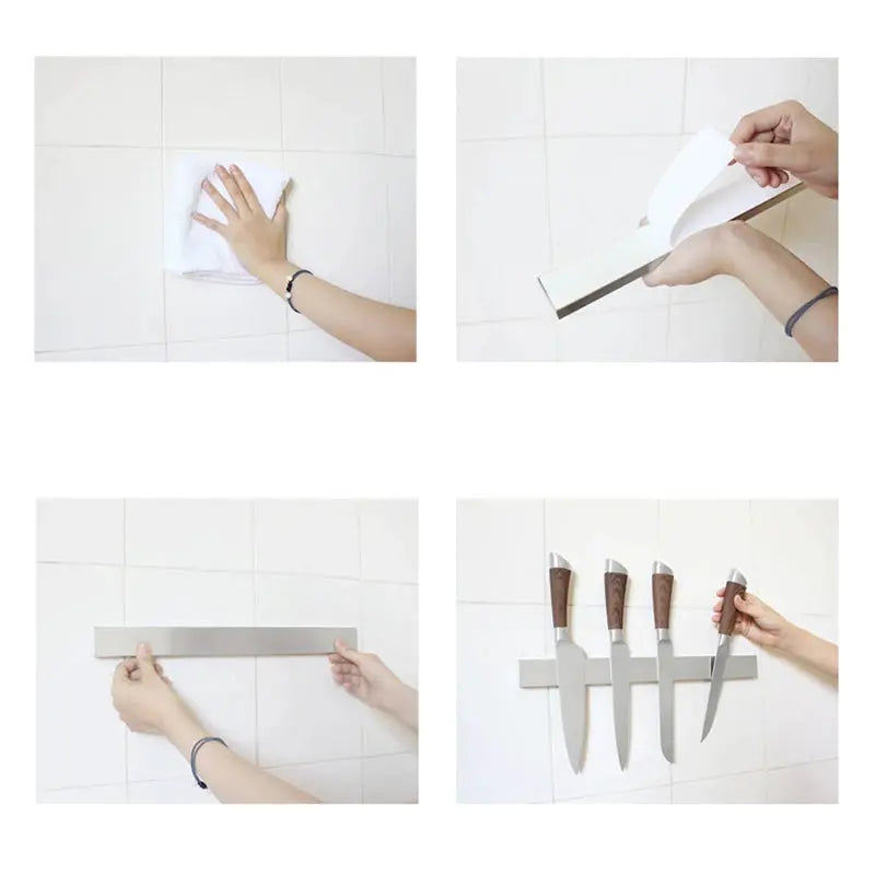 Professional Magnetic Knife Strip Stainless Steel Knife Holder Rack Kitchen Knife Bar 30 40 50 Cm