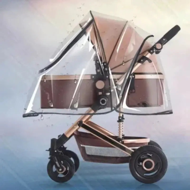 Universal Waterproof Rain Cover For Prams And Strollers Transparent Dust Cover With Zip For Rainy Season