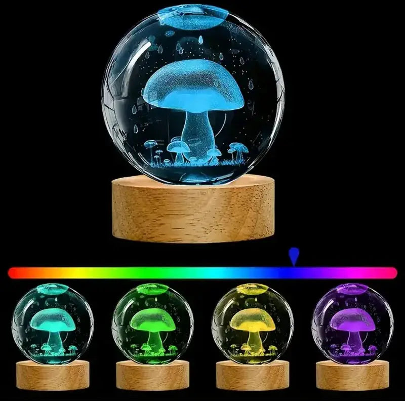 TimberLux Wood Desktop LED Night Light Base USB RGB Lamp For Art And Collectibles Warm White RGB Lighting