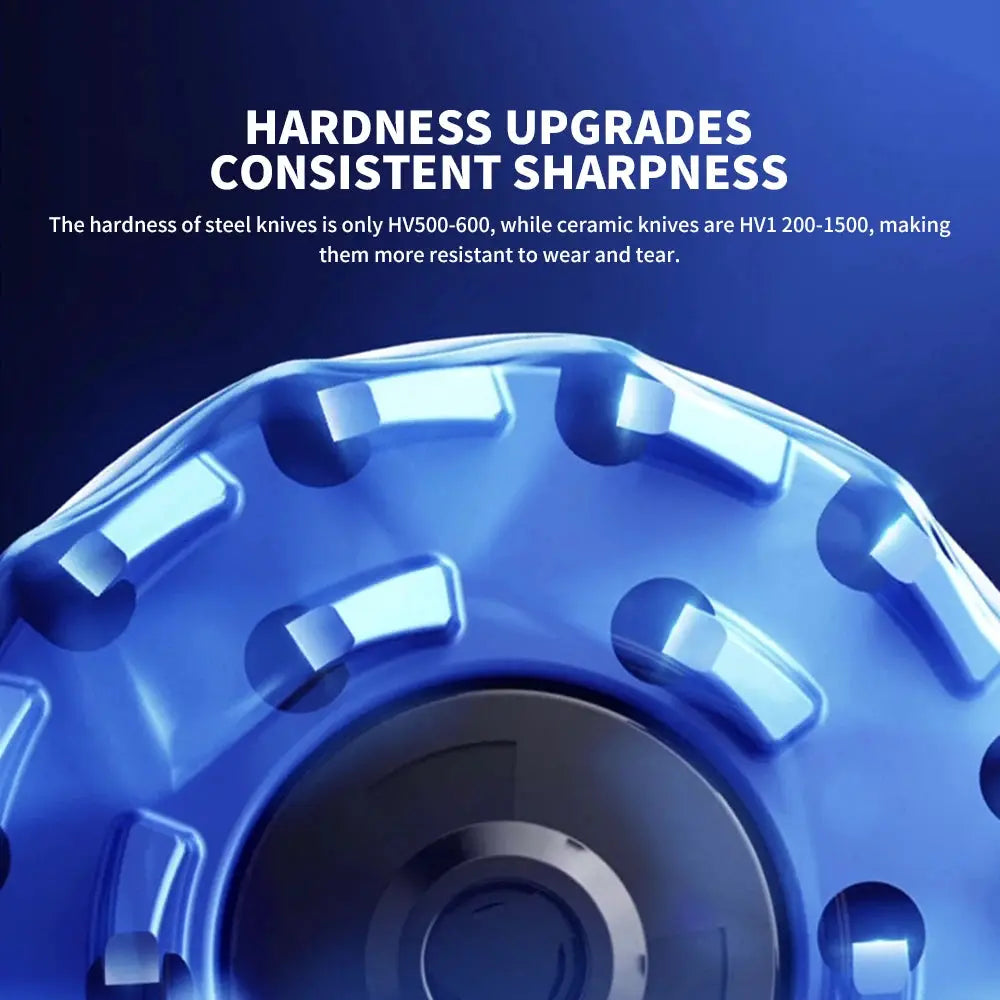 Blue circular wheel with raised square studs and a metal center hub