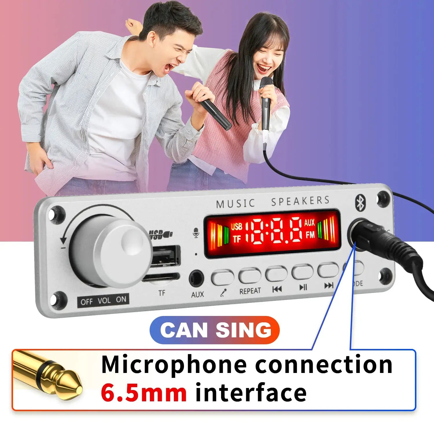New 200W Bluetooth Amplifier MP3 WAV Decoder Board With USB FM Radio TF Card Slot DC 12V Car Audio