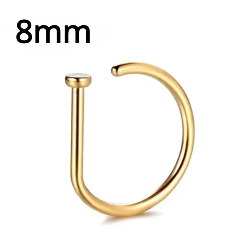 Magnetic Nose Ring Hoop Septum Clip Non Piercing Stainless Steel Hip Hop Punk Fashion Jewelry for Women