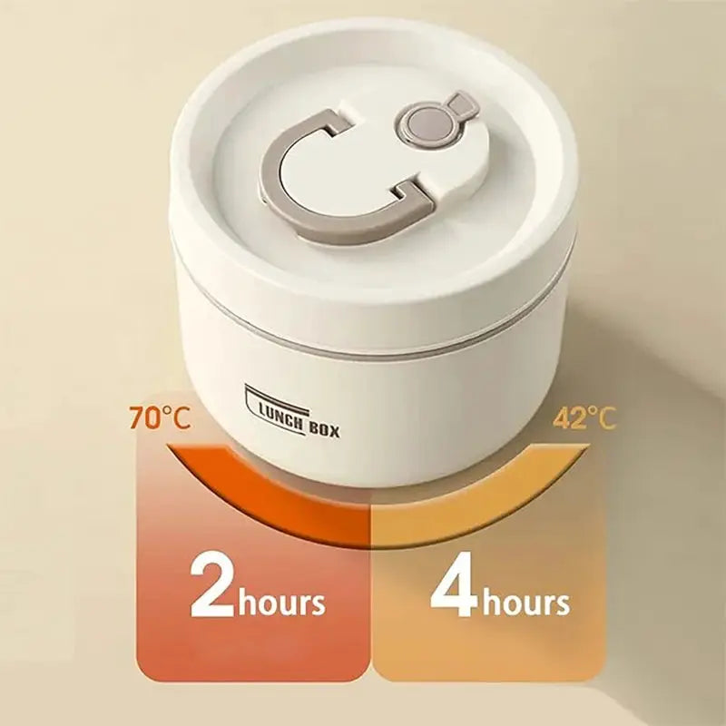 UrbanChef Portable Insulated Stainless Steel Lunch Container Set With 3 Stackable Carriers Keeps Food Hot Or Cold
