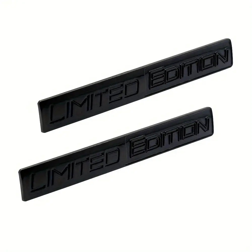 Limited Edition 3D metal badge pair, black decals for car rear trunk or side fender