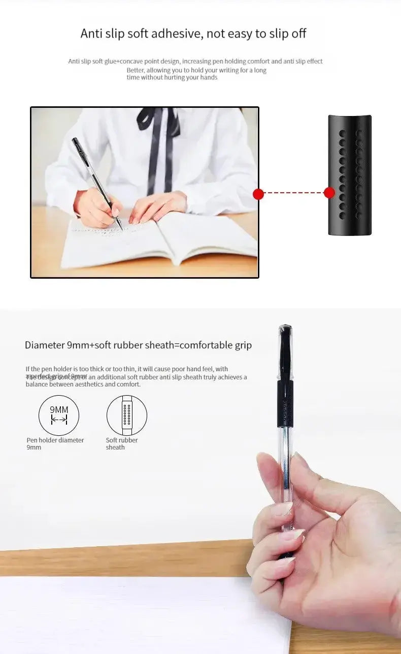 Simples Market gel pen set, 35/25pcs, black blue red inks, 0.5mm, soft rubber grip