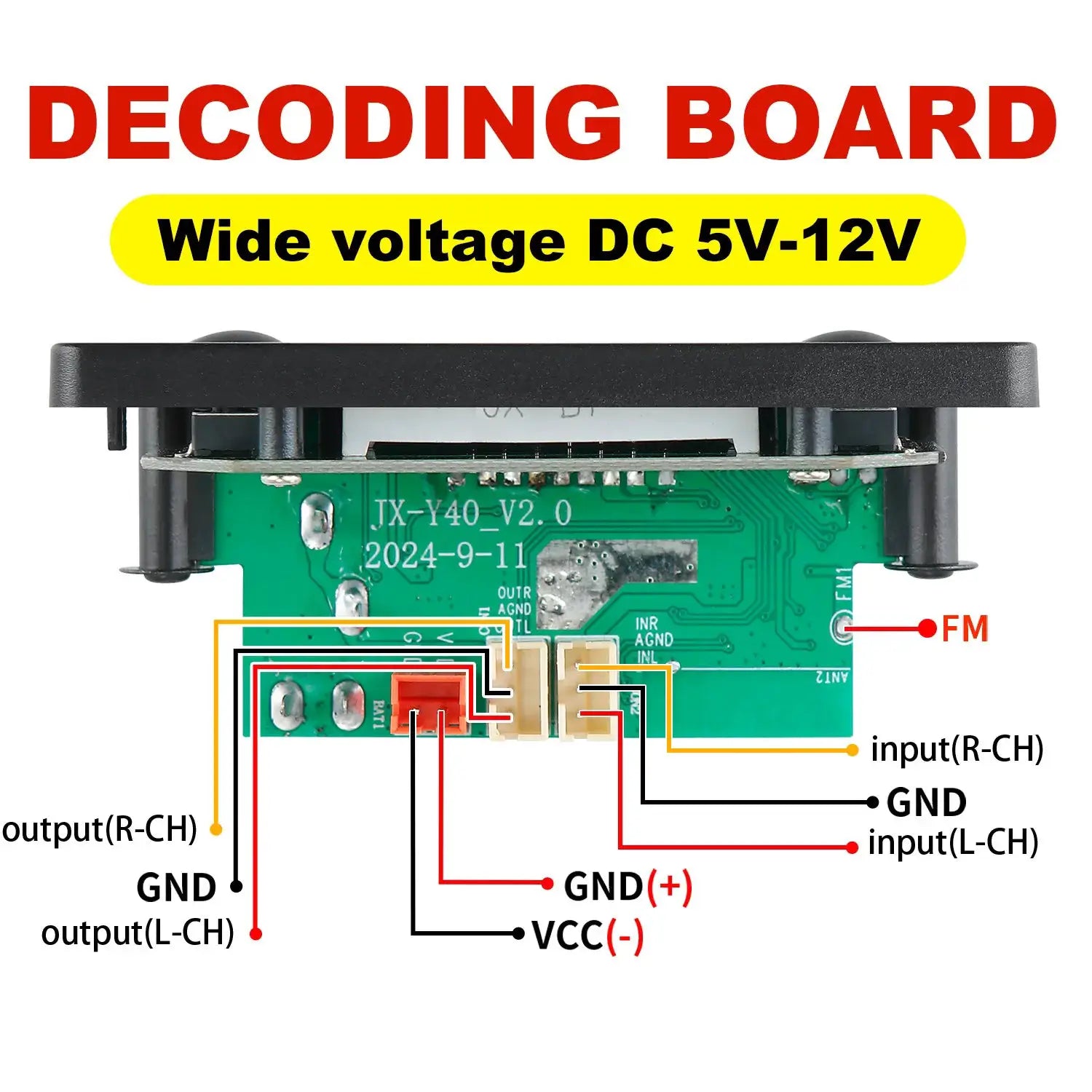 DC 12V Bluetooth 5 Point 0 MP3 WMA WAV APE Decoder Board Hands Free Car Audio USB TF Card FM Radio MP3 Player Speaker