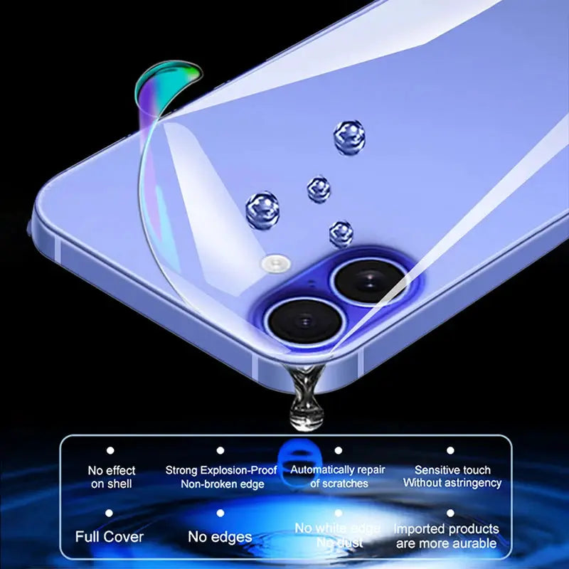 ApexShield Hydrogel Back Film For IPhone 7 Plus To 16 Pro Max Soft Clear Self Healing Flex Shield