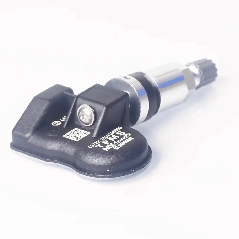Car TPMS tire pressure monitor sensor, black housing with silver metal stem, Simples Market 1pc