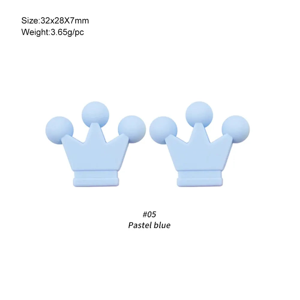 10Pcs Crown Bowknot Silicone Beads For Jewelry Making Diy Necklace Keychain Bracelet Craft Supplies