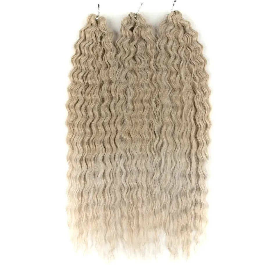 Fashion Idol crochet hair bundles, 22in Ariel curl water wave, ombre blonde, 4pcs by Simples Market