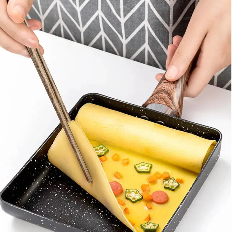 ZenChef Tamagoyaki Omelet Pan Nonstick Induction Safe Easy Flip Sloped Rectangle Design For Perfect Japanese Omelets
