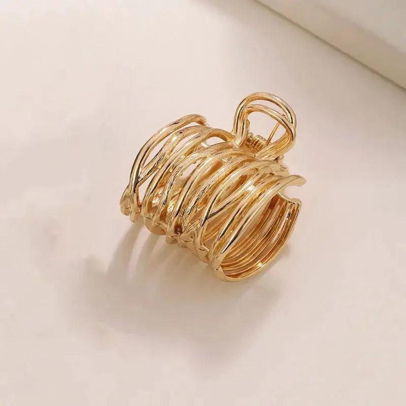 Gold Color Hollow Geometric Hair Clips Set Metal Hair Claw Cross Design Hairpins Headband For Women