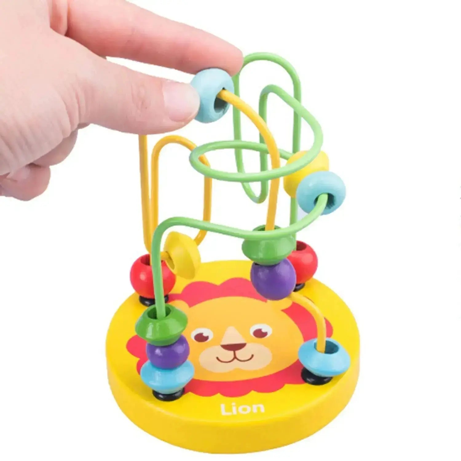 Colorful Wooden Roller Coaster Bead Maze Educational Circle Toy for Preschool Learning and Fine Motor Skills