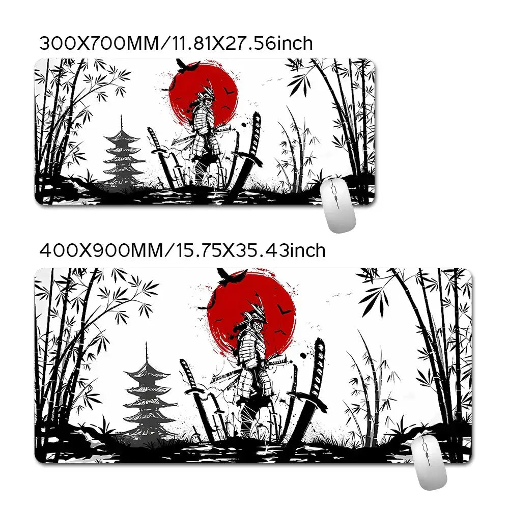 Samurai Warrior Mouse Pad Large Desk Mat For Gaming And Computer Accessories Keyboard And Laptop Black