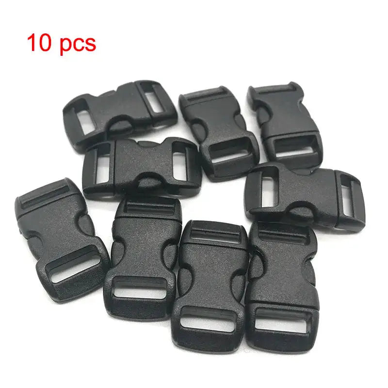 Simples Market 10 pcs black plastic side-release buckles for 10mm paracord bracelets