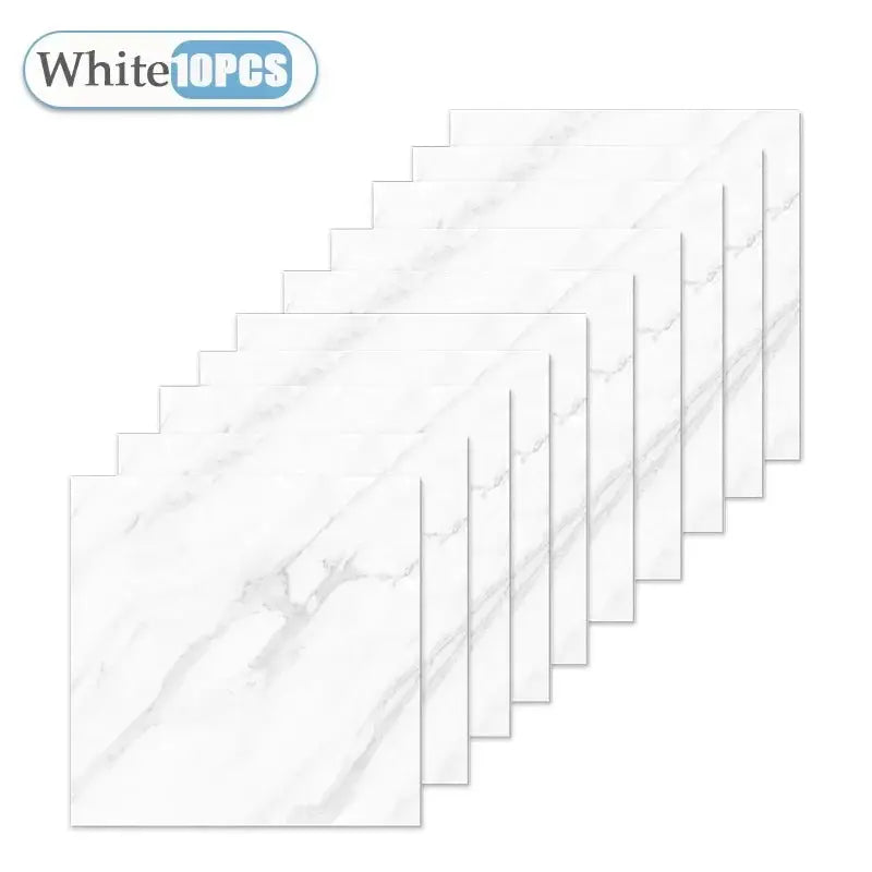 Self-adhesive marble tile stickers, 30x30cm, waterproof white/gray, 10 sheets by Simples Market