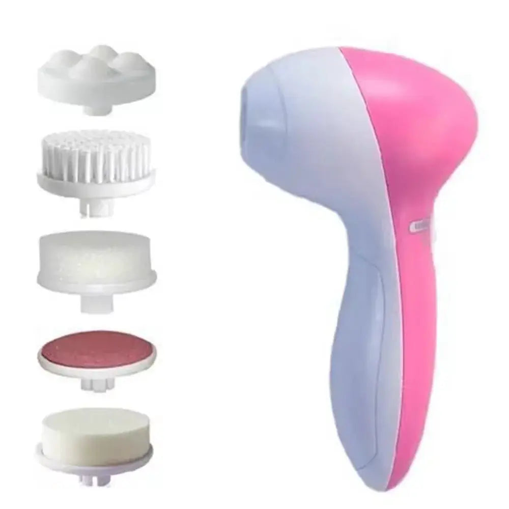 Electric 5 In 1 Facial Cleanser Brush Spa Skin Care Massager For Blackhead Removal And Gentle Facial Cleansing