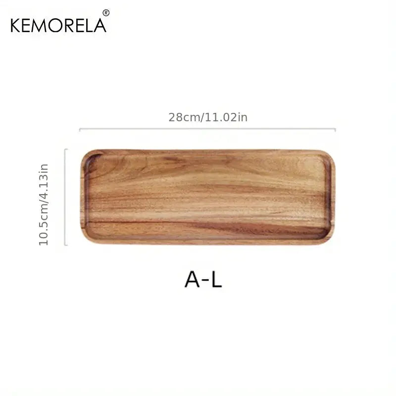 KEMORELA Acacia Wood Coffee Tray Gongfu Tea Tray Serving Tray For Coffee Tea Desserts Candies Decorative Wood Tray