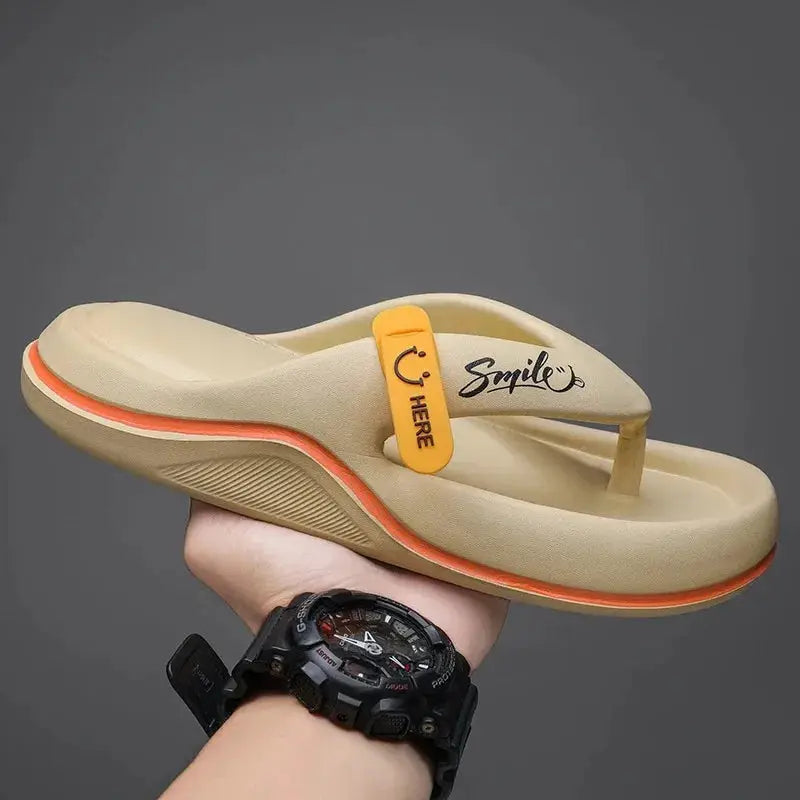 Mens Platform Flip Flops EVA Soft Sole Slippers Non Slip Beach Shoes Outdoor Casual Home Bathroom Slides