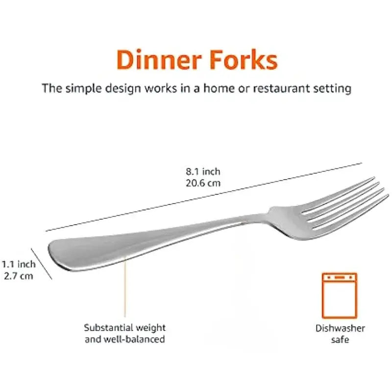 Heavy Duty Stainless Steel Dinner Forks With Round Edge Pack Of 12 Dishwasher Safe For Restaurants Eid Al Adha Mubarak