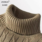 Men's Turtleneck Sweater Rollneck Knitted Jumper Casual Warm Winter Polyester Acrylic Blend