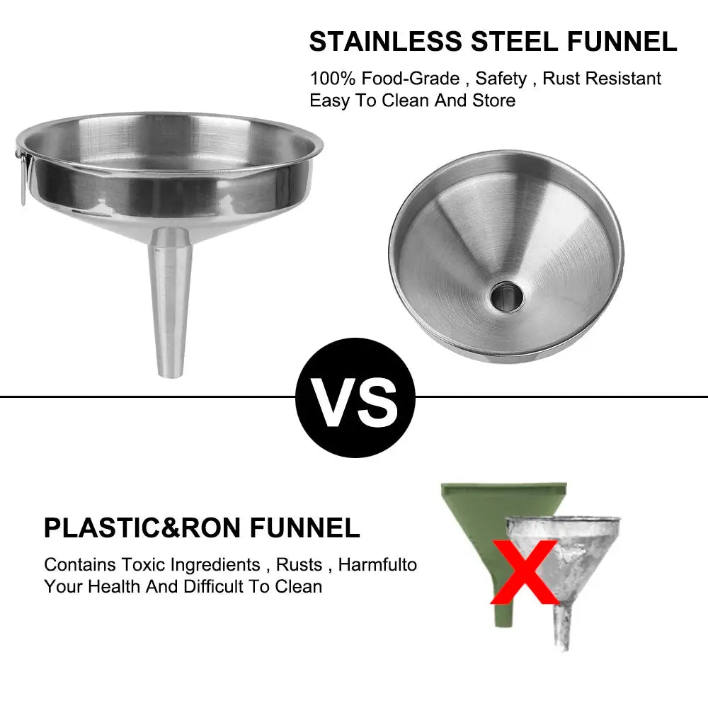 NICEYARD Eco Friendly Metal Funnel For Canning And Kitchen Tools Wide Mouth Bar Wine And Oil Flask