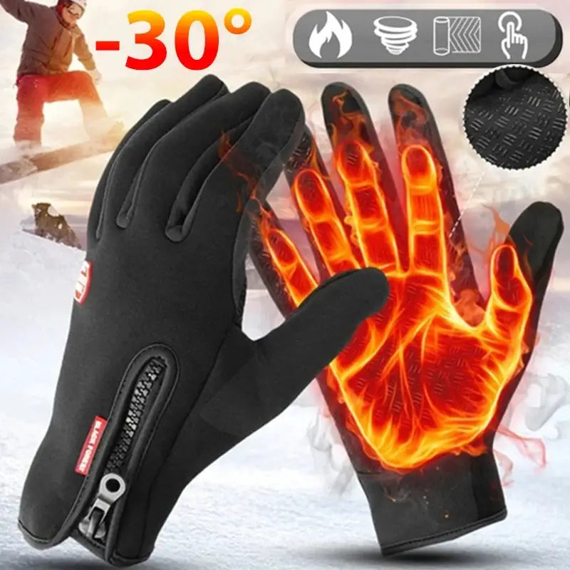Winter Warm Cycling Gloves Waterproof Full Finger Touchscreen For Outdoor Riding And Skiing