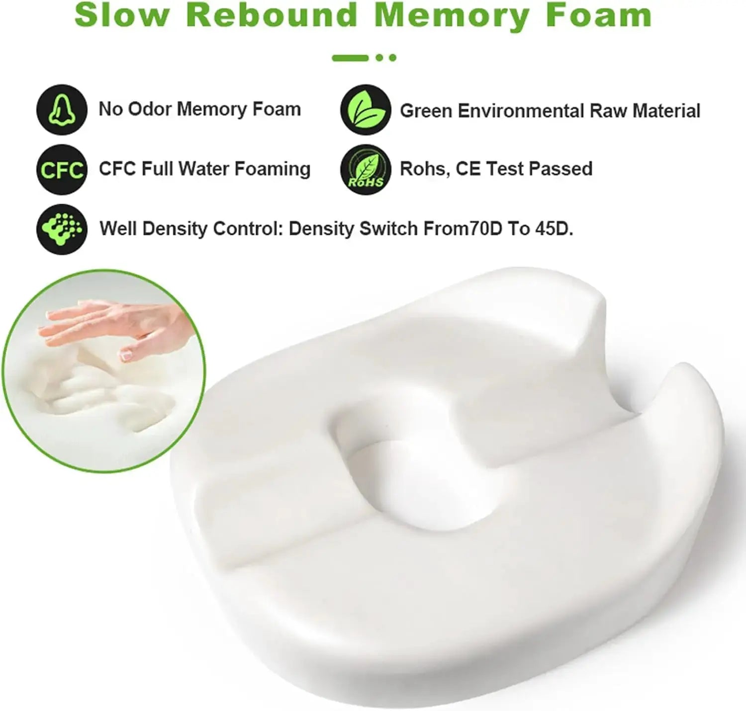 Donut pillow coccyx car seat cushion by Simples Market, white memory foam pad for prostate and sciatica relief