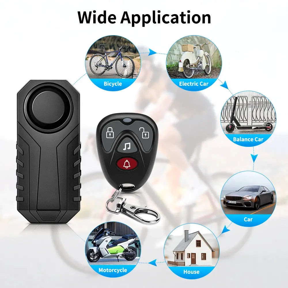 Randpow wireless anti-theft alarm remote for motorcycle/bicycle, 113dB, waterproof, Simples Market