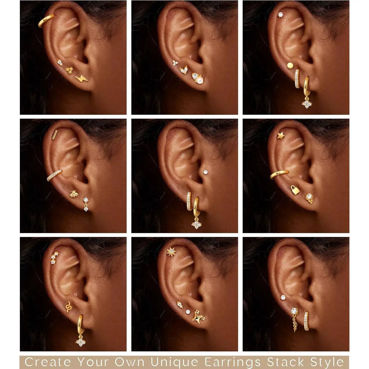Bobisty 1pc Surgical Stainless Steel Earrings Dainty Flat Back Stud Hoop Cartilage For Sensitive Ears Women