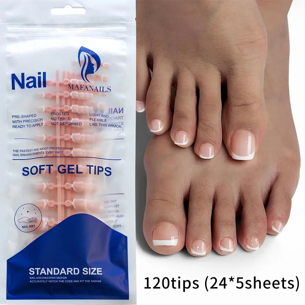 Nailuxe Light Pink Press On Nails Short To Medium Square Full Cover Tips 100 Piece Set For Hands And Feet