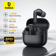 Baseus Bass EP10 NC Earbuds 43dB Active Noise Cancellation Bluetooth 6 Point 0 True Wireless ENC 4 Mics
