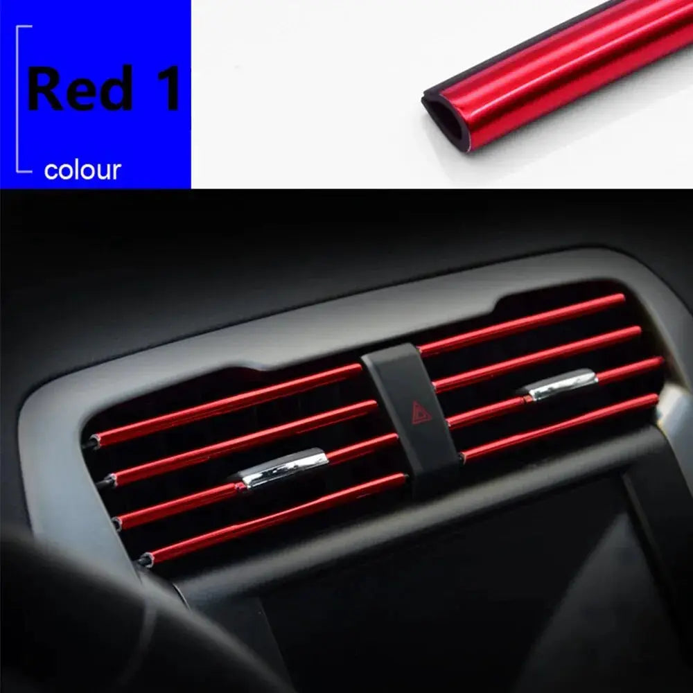 10Pcs 20cm Car U Shape Moulding Trim Decor Strips For Air Conditioner Outlets Door Edge Corners Corner Protector Styling